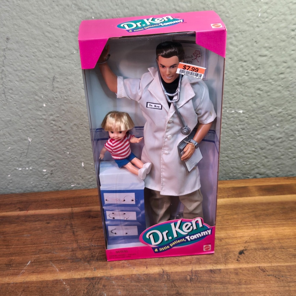 Vintage 1997 Dr Ken and Little Patient Tommy Doll Set Mattel 18898 NIB Sealed